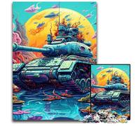 Puzzle colorato Art Tank da 1000 pezzi, regalo per adulti, attività per famiglie, decorazioni fai da te per la casa, regalo di Natale 26X38CM/10,23x14,96 pollici