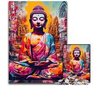 Puzzle colorato Buddha da 1000 pezzi, puzzle impossibili per adulti, rompicapo impegnativo per adolescenti, gioco interattivo divertente per famiglie, 26X38CM/10,23x14,96 pollici.