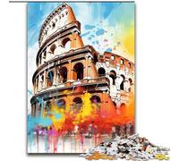 Puzzle colorato Colosseo romano da 1000 pezzi, arte interessante, lista dei desideri per ridurre lo stress con Babbo Natale per età 14 (26x38cm)