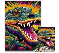 Puzzle colorato con coccodrilli del Nilo,1000 pezzi,in cartone,per adulti,design intricato per adolescenti,decorazioni fai da te e divertimento che stimola il cervello,26X38CM/10,23x14,96 pollici.