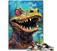 Puzzle colorato con coccodrilli del Nilo, 1000 pezzi per adulti, giocattolo educativo intellettuale decomprimente, regalo di compleanno, regali, arte murale (50x75cm)
