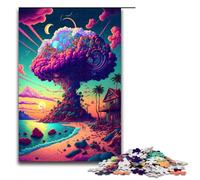 Puzzle colorato da 1000 pezzi con albero gigante regalo per adulti lista dei desideri di Natale con Babbo Natale per adolescenti dai 14 anni in su 75x50cm