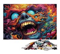 Puzzle colorato da 1000 pezzi con demone infernale per adulti gioco educativo sfida giocattolo regali di Babbo Natale segreto 1000 pezzi (38x26 cm)