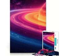 Puzzle colorato da 1000 pezzi con il pianeta Saturno, ideale per ragazzi Gioco di logica e rilassamento, con bordi di qualità Regalo di Natale (38x26cm)