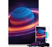 Puzzle colorato da 1000 pezzi con il pianeta Saturno, ideale per ragazzi, un gioco stimolante per la mente, un hobby tranquillo e preciso, perfetto come regalo stagionale (38x52cm)