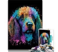 Puzzle colorato da 1000 pezzi per adulti e adolescenti barboncino per adolescenti gioco per famiglie antistress sfida difficile regali di Babbo Natale segreto (26x38cm)