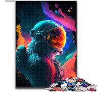 Puzzle colorato da 1000 pezzi raffigurante un astronauta, per adulti e adolescenti, antistress, regalo divertente per trascorrere il tempo libero in casa (26x38cm)