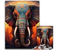 Puzzle colorato da 1000 pezzi raffigurante un elefante, puzzle impossibile per adulti, ideale per adolescenti e collezionisti, regalo da viaggio, attività per famiglie, 50x75CM/19,68x29,52 pollici.