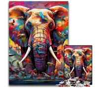 Puzzle colorato da 1000 pezzi raffigurante un elefante, puzzle impossibile per adulti, ideale per adolescenti e collezionisti, regalo da viaggio, attività per famiglie, 50x75CM/19,68x29,52 pollici.