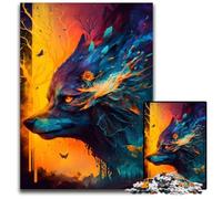 Puzzle colorato da 1000 pezzi raffigurante un lupo da incubo, in legno, per adulti, ideale come regalo di Natale e come decorazione per la casa, 50x75CM/19,68x29,52 pollici.