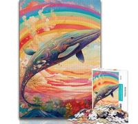 Puzzle colorato da 1000 pezzi raffigurante una balena blu per adulti e adolescenti, giochi educativi, decorazioni per la casa, ideale come regalo per tutta la famiglia (38x26cm)