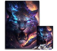 Puzzle colorato da 1000 pezzi raffigurante una tigre con fulmini, regalo per adulti, decorazione fai da te, sfida per il cervello, per adulti, famiglia, regalo di festa 50x75CM/19,68x29,52 pollici