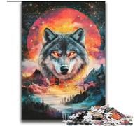Puzzle colorato da 2000 pezzi raffigurante un lupo luminoso, per adulti e adolescenti, antistress, per ammazzare il tempo durante le vacanze e migliorare l'amore tra coppie (70x100cm)