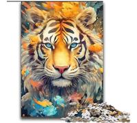 Puzzle colorato da 2000 pezzi raffigurante una tigre per adulti e ragazzi, sfida difficile contro lo stress, ideale per la decorazione della casa per bambini dai 14 anni in su (70x100cm)