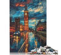 Puzzle colorato del Big Ben, rompicapo di carta, puzzle rettangolare per adulti, regali di Natale, 1000 pezzi (75x50 cm)