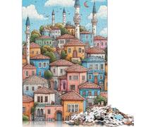 Puzzle colorato della città con minareti per adulti e adolescenti, 1000 pezzi, puzzle per adulti, puzzle, giocattoli per la decorazione della casa, 38x26 cm/1000 pezzi