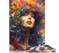 Puzzle colorato della dea psichedelica, sfida difficile, puzzle in cartone riciclato al 100% per bambini e adulti, regali di Halloween, 1000 pezzi (75x50 cm)