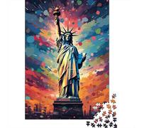 Puzzle colorato della Statua della Libertà, decorazione unica per la casa, puzzle in cartone riciclato al 100% per adulti, regali di Natale, 1000 pezzi (75x50 cm)