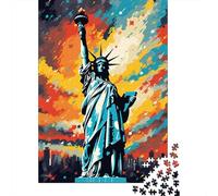 Puzzle colorato della Statua della Libertà, giocattoli di decompressione, puzzle in cartone riciclato al 100% per adulti, regali per la festa del papà, 1000 pezzi (75x50 cm)