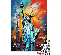 Puzzle colorato della Statua della Libertà, puzzle rettangolare di alta qualità in carta riciclata al 100%, per bambini e bambine, regali di Natale, 1000 pezzi (38x26 cm)
