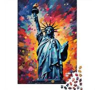 Puzzle colorato della Statua della Libertà, puzzle rettangolare di carta per bambini e bambine, regalo di Natale, 1000 pezzi (75x50 cm)