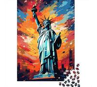 Puzzle colorato della Statua della Libertà, puzzle rettangolare in carta per adulti, regali di Natale, 1000 pezzi (75x50 cm)