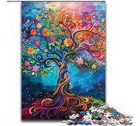 Puzzle colorato dell'albero della vita per adolescenti, puzzle da 1000 pezzi, giocattoli, giochi educativi, antistress, lista dei desideri con Babbo Natale (26x38cm)