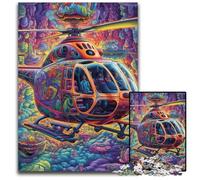 Puzzle colorato di elicottero da 1000 pezzi per adulti, puzzle in cartone per adulti, ideale come decorazione fai da te e come regalo rompicapo, 26X38CM/10,23x14,96 pollici.