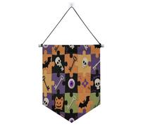 Puzzle colorato di Halloween di pipistrelli in tessuto da appendere con banner telescopici, per ufficio, scuola, aula dormitorio, striscioni per casa