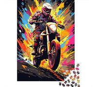 Puzzle colorato di motocicletta da montagna, 100% cartone riciclato, puzzle di cartone premium per bambini adulti, regali di Halloween, 1000 pezzi (38x26 cm)
