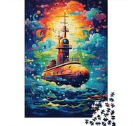 Puzzle colorato di nave portaerei, attività divertente per la casa, puzzle di cartone premium per adulti e adolescenti, regali di Natale 1000 pezzi (75x50 cm)