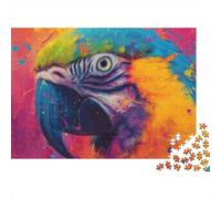 Puzzle colorato di pappagalli. Un divertente gioco per famiglie, adatto ad adulti, adolescenti e bambini. Super difficile. Design unico. 500 pezzi (52x38 cm).