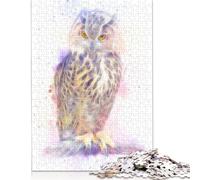 Puzzle colorato frattale a forma di gufo per adulti, di alta qualità, in cartone riciclato al 100%, difficile, per bambini dai 12 anni in su, 1500 pezzi (85x57 cm)