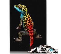 Puzzle colorato Geco Leopardo Premium 100% carta riciclata rettangolare per donne e uomini, 1000 pezzi (75x50 cm)