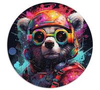 Puzzle colorato Koala da 1000 pezzi, rotondo, per adulti, design intricato per adolescenti, decorazione fai da te e divertimento che stimola la mente (67,5x67,5cm)