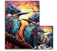 Puzzle colorato Picchio da 1000 pezzi, puzzle impossibili per adulti, rompicapo impegnativo per adolescenti, gioco interattivo divertente per famiglie, 50x75CM/19,68x29,52 pollici