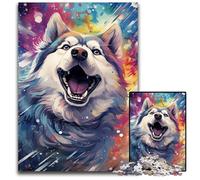 Puzzle colorato psichedelia del cielo stellato con cane 1000 pezzi puzzle per adulti attività divertenti da fare a casa regalo di compleanno regali di viaggio 1000 pezzi (75x50 cm)