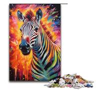 Puzzle colorato psichedelico animale zebra 1000 pezzi puzzle in legno per adulti e bambini dai 12 anni in su puzzle per divertimento in famiglia 1000 pezzi (38x26 cm)