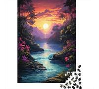 Puzzle colorato psichedelico del paradiso marino, puzzle rettangolare di carta ad incastro preciso per bambini o bambine, regali di Natale 1000 pezzi (75x50 cm)