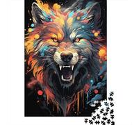 Puzzle colorato psichedelico dello spazio con lupo marino, antistress, 100% cartone riciclato, per bambini adulti, 1000 pezzi (38x26 cm)