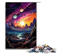 Puzzle colorato psichedelico fantasy spaziale da 1000 pezzi in legno per adulti e bambini dai 14 anni in su puzzle per divertimento in famiglia (dimensioni 75x50 cm)