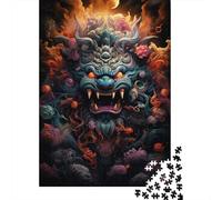 Puzzle colorato psichedelico Monster King Decompression Toys Puzzle in cartone riciclato al 100% per adulti e adolescenti, regali di Natale 1000 pezzi (38x26 cm)