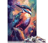 Puzzle colorato raffigurante un martin pescatore, divertente per tutta la famiglia, in cartone riciclato al 100%, per bambini e adulti dai 12 anni in su, regalo di Halloween, 1000 pezzi (75x50 cm)