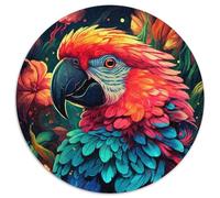 Puzzle colorato raffigurante un pappagallo, per adulti, 1000 pezzi, rotondo, per attività in famiglia, rompicapo, decorazione per la casa, regalo di Natale (67,5x67,5cm)