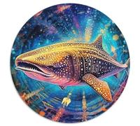 Puzzle colorato raffigurante una balena, da 1000 pezzi Puzzle rotondo da 1000 pezzi, ideale per gli innamorati, perfetto come regalo di Natale, Capodanno e San Valentino (67,5x67,5cm)