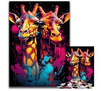 Puzzle colorato raffigurante una giraffa, 1000 pezzi, puzzle impossibile per adulti, perfetto come regalo di compleanno, Natale e Halloween, 26X38CM/10,23x14,96 pollici.