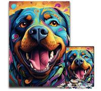 Puzzle colorato Rottweiler da 1000 pezzi, puzzle impossibile per adulti, ideale per adolescenti e collezionisti, regalo da viaggio, attività per famiglie, 26X38CM/10,23x14,96 pollici.