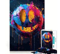 Puzzle colorato "Smile Crazy Face" per adolescenti, 1000 pezzi, rompicapo per la mente, divertimento rilassante, arte da assemblare, regalo adorabile 38x26cm