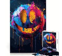 Puzzle colorato "Smile Crazy Face" per adolescenti, 1000 pezzi, rompicapo per la mente, divertimento rilassante, arte da assemblare, regalo adorabile 38x26cm