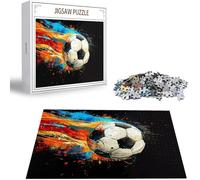 Puzzle Colore Puzzle 1500 Pezzi Jigsaw Adulti DIY Classici Gioco, Puzzles a Forma di Calcio, Rilassamento e Intelligence per Ragazzi da 14 Anni 87x57cm/1500 pcs con Scatola Regalo in Legno H-7825